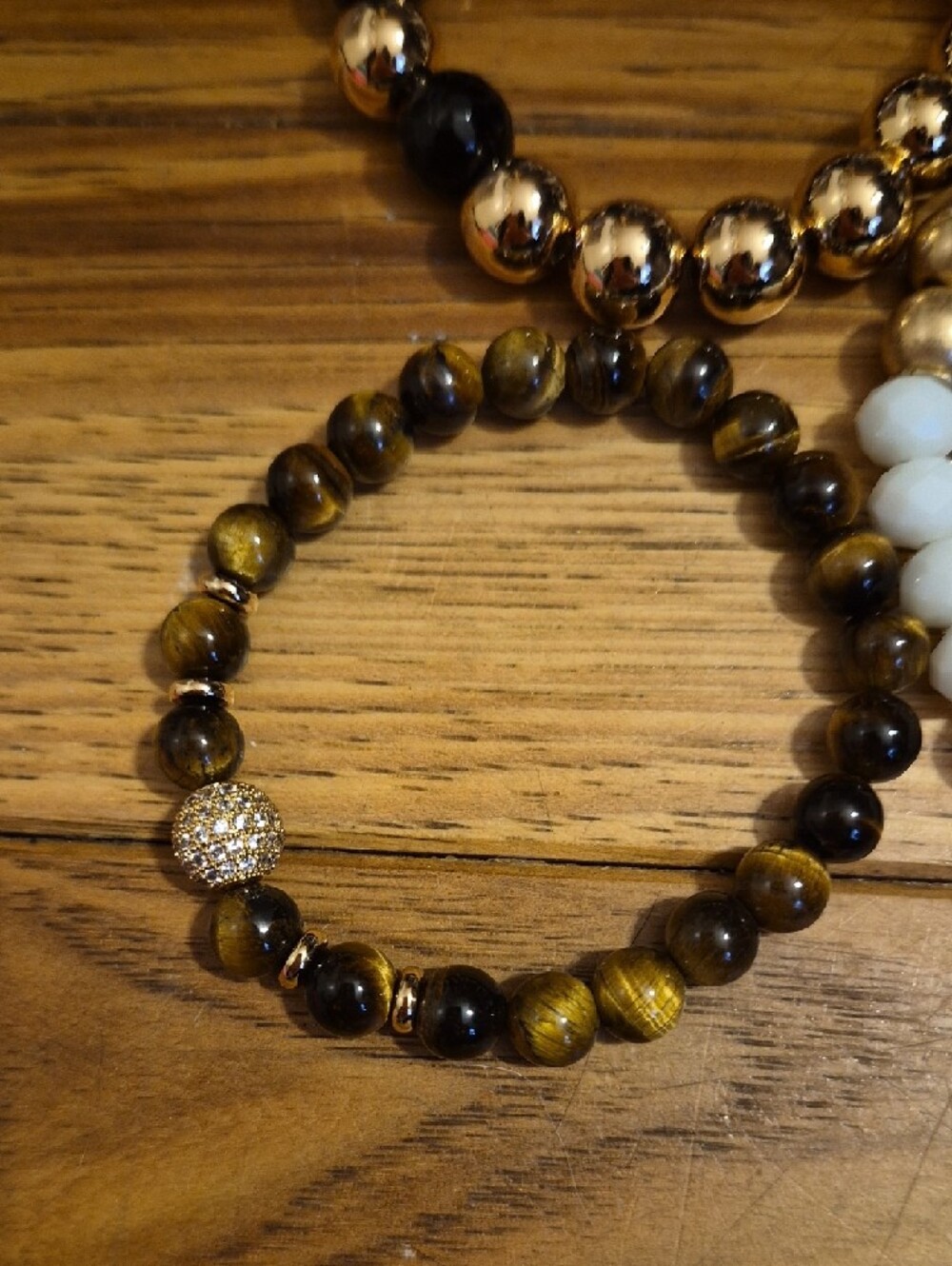 Park Lane Gold, Black, Brown and White Beaded Bracelet Set Plus Pearl Braclet - Picture 2 of 5